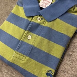 Brooks Brothers Mens Polo Shirt M Blue Green‎ Striped Performance Cotton Golf